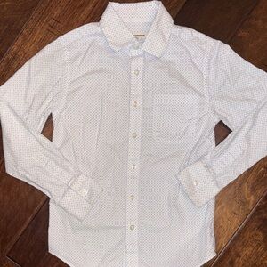 Appaman Boy White and Blue Patterned Dress Shirt